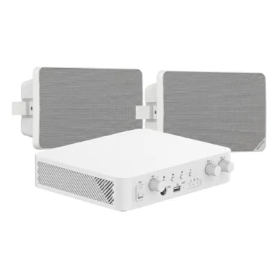 Kit de Audio | 70/100V | 2 Altavoces de pared | Bluetooth | Color Blanco | Hik-Connect