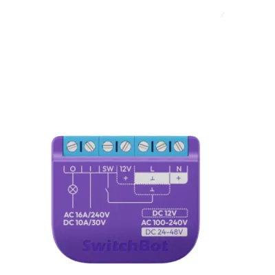 Relay Switch Inteligente Garaje / WiFi + BLE / Control Remoto App / Compatible Matter / Entrada 12-48V CC / Salida 30V 10A / 42 x 36 x 16 mm (1.7 x 1.4 x 0.6 in)