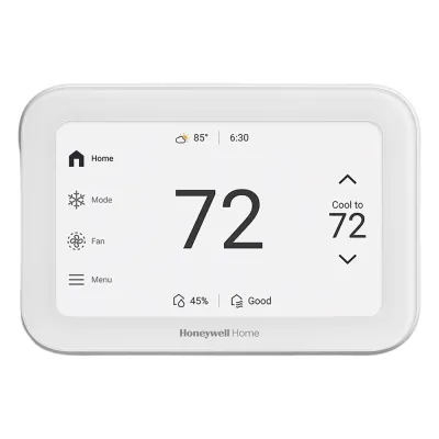 Termostato inteligente con pantalla táctil de 5 pulgadas, control de calidad de aire (IAQ), hasta 4H/2C bomba de calor, Wi-Fi, Bluetooth y Matter, color blanco