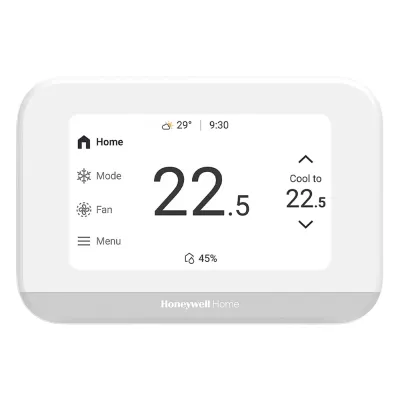 Termostato inteligente con pantalla táctil de 4.3 pulgadas, sensor de humedad, hasta 3H/2C bomba de calor, Wi-Fi, Bluetooth y Matter, color blanco