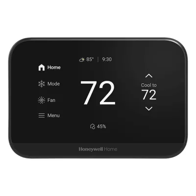 Termostato inteligente con pantalla táctil de 4.3 pulgadas, WiFi, Bluetooth y Matter, para bomba de calor 3H/2C o sistema convencional 2H/2C, color negro