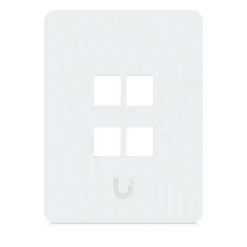 Placa de Pared Vertical Universal para Keystone de 4 Puertos con Cubierta Pintable, Acabado Personalizable, Paquete con 4 Piezas