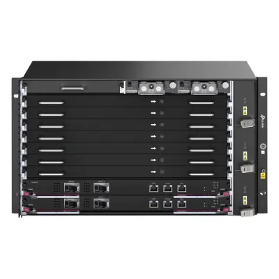 Chassis Optical Line Terminal (OLT) / 7 Slots de Servicio / 160 Gbit/s por Slot / GPON 2.5Gbps + XGS-PON 10Gbps / Gestión Centralizada DPMS / 1:256 Split Ratio / Dual Main Control Redundante / L2+L3 Avanzado