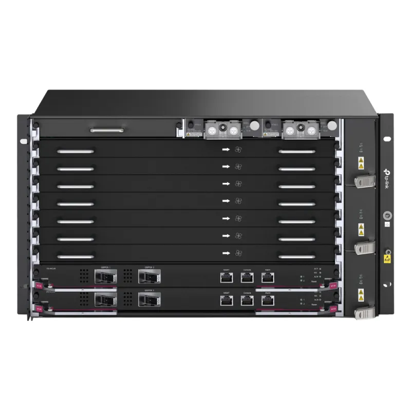 Chassis Optical Line Terminal (OLT) / 7 Slots de Servicio / 160 Gbit/s por Slot / GPON 2.5Gbps + XGS-PON 10Gbps / Gestión Centralizada DPMS / 1:256 Split Ratio / Dual Main Control Redundante / L2+L3 Avanzado