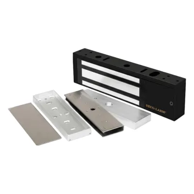 Kit Para Control de Acceso Incluye Chapa Magnética de 1200 Lbs Color Negro / Montaje En "U" Para Puerta de Cristal / Uso Interior / Certificación UL / Diseño Elegante