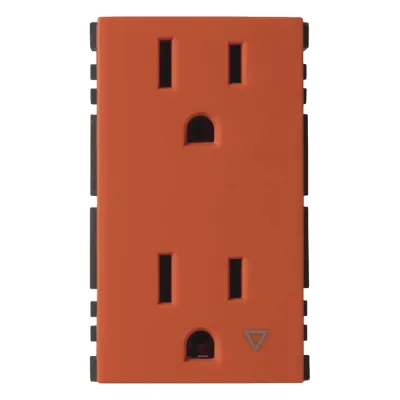 Toma de Corriente Dúplex / Tierra Aislada / 10A 127V / Embornamiento a Tornillo / Color Naranja / Simon 25 Plus