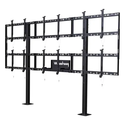 Soporte Modular para Video Wall Pedestal / Configuración 3x2 / Para Pantallas 46" a 55" / Hasta 5" de Profundidad (127 mm) / Ajuste Sin Herramientas / 8 Puntos de Alineación / Estructura de Aluminio / Compatibilidad VESA 200x2