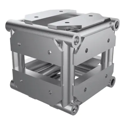 Cubo de Diseño 30x30 cm — 6 Vías de Conexión | Truss Tipo Americano | Esquina 3D