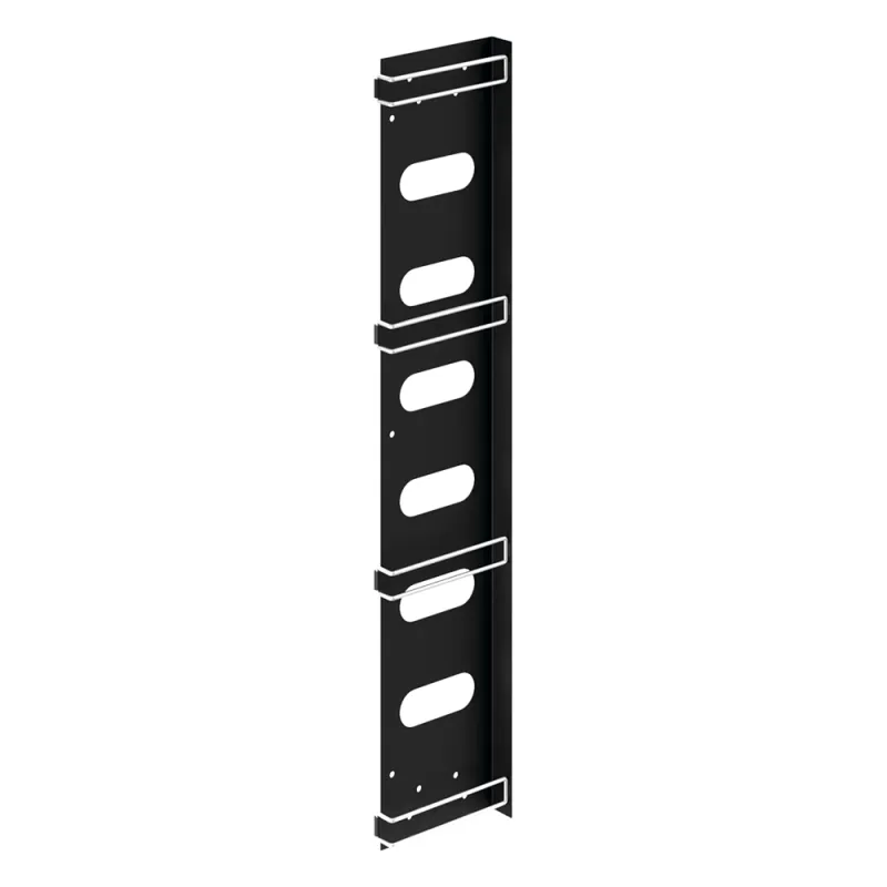 Organizador de Cables Vertical / Acero / Negro / Para Gabinetes Sísmicos / Kit 3 Piezas / Incluye 10 Envolturas Velcro 8 pulg (203 mm)