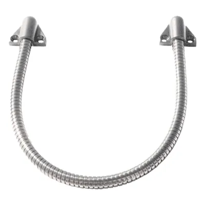 Loop Pasacable Color Plateado para Puertas / Acero Inoxidable / Ideal para Control de Acceso / Tapas de Plástico