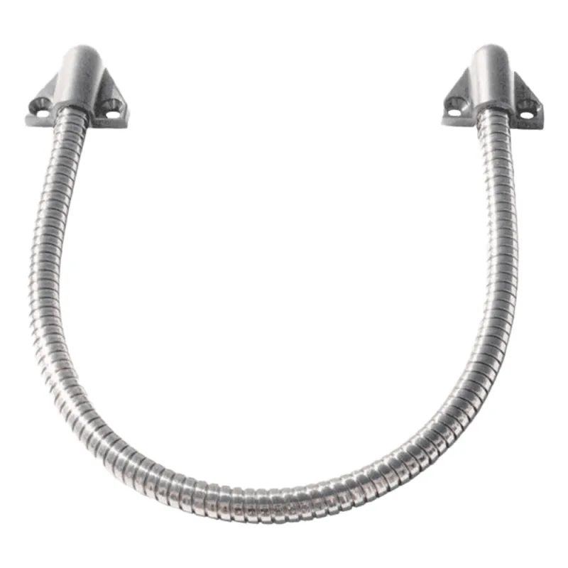 Loop Pasacable Color Plateado para Puertas / Acero Inoxidable / Ideal para Control de Acceso / Tapas de Plástico