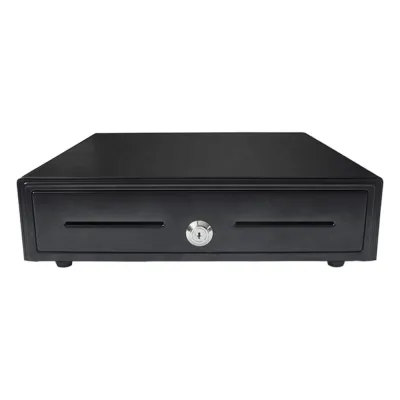 Cajón para Efectivo / Serie EK / Electrónico RJ11 / 5 Billetes + 8 Monedas / Gripper Metálico / Base para ECR / 410 mm