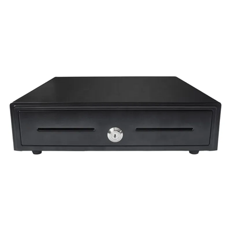 Cajón para Efectivo / Serie EK / Electrónico RJ11 / 5 Billetes + 8 Monedas / Gripper Metálico / Base para ECR / 410 mm
