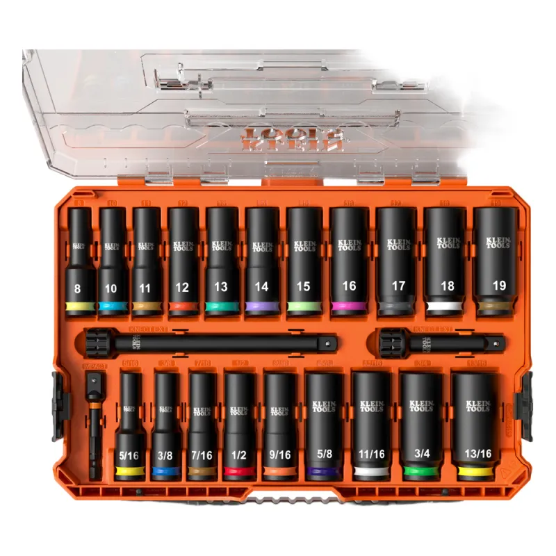 Juego de Dados de Impacto KNECT™ (M) / 3/8" Drive Profundo / SAE y Métrico / 23 Piezas / Adapters Multi-Propósito / MODbox™ Case