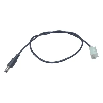 Cable con Conector Macho (Pigtail) | Forro Negro | Terminal Blanca | Alimentación para Vcc con Puntas Libres | Polarizado | Largo 22 cm ( 8.66 Pulgadas) | Calibre 22AWG.