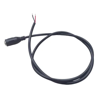 Cable con Conector Macho (Pigtail) / Forro Negro | Alimentación para Vcc con Puntas Libres | Polarizado | Largo 22 cm (8.66 Pulgadas) | Calibre 22AWG.