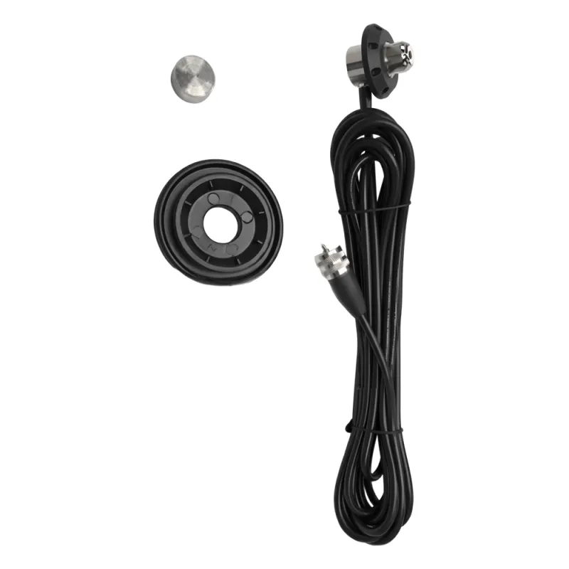 Montaje para Antenas Móviles / Cable RG58U 4.5 m (14.8 ft) / Conector SO239-PL259 / Impedancia 50Ω / Diseño Compacto
