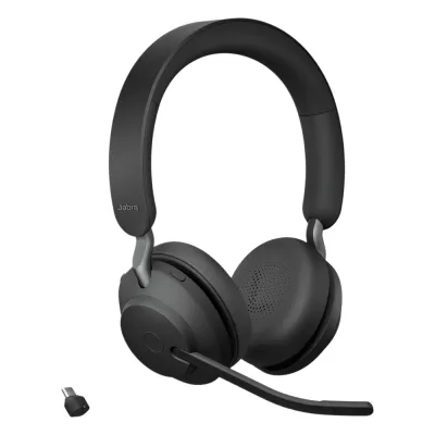 Jabra Evolve2 65, Auricular Stereo Versión MS / Dongle USB-C Link 380c / Cancelación de Ruido (26599-999-899)