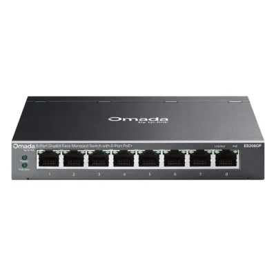 Switch Gigabit Easy Managed 8 Puertos / PoE+ 64W / Cloud Management Omada / 16 Gbps Switching / Fanless / Desktop-Wall Mount