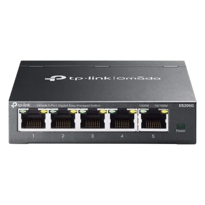 Switch Gestionado Omada SDN / 5 Puertos Gigabit RJ45 / 10 Gbps Capacidad Switching / 7.4 Mpps Forwarding Rate / Gestión Cloud Centralizada / VLAN 802.1Q / QoS 8 Colas Prioridad / Metal Fanless