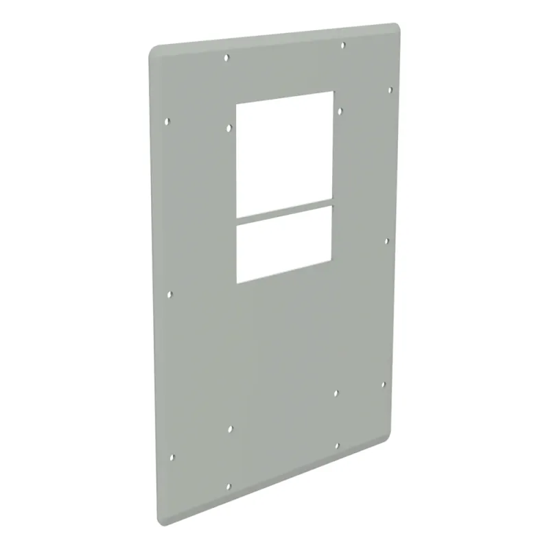 Placa Adaptadora de Aluminio con Corte para Aire Acondicionado T20, Gabinetes ComLine OSP, 838 x 381mm Con Junta de Espuma y Hardware Inoxidable
