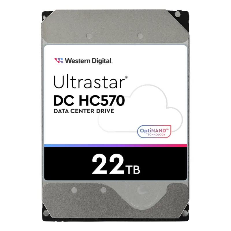 Disco Duro Data Center Ultrastar / 22 TB / 7200 RPM / 6 Gb/s SATA - 12 Gb/s SAS / HelioSeal con Helio / OptiNAND con Flash iNAND / ArmorCache / 2.5M Horas MTBF / 5 Años Garantía