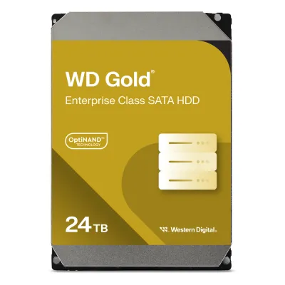 Disco Duro Empresarial WD Gold / SATA 6 Gb/s / 24 TB / 7200 RPM / Tecnología HelioSeal / ArmorCache / 5 Años Garantía / 2.5M Horas MTBF