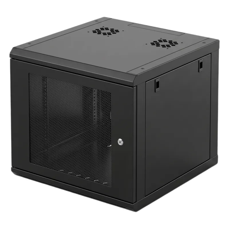 Gabinete Rack 19 Pulgadas / 6 Unidades / Montaje Pared / Ventilado / Acero Calibre 20 / Carga 100 Kg / Dimensiones 372x606x636 mm (14.6x23.9x25.0 in) / Puerta Perforada con Candado