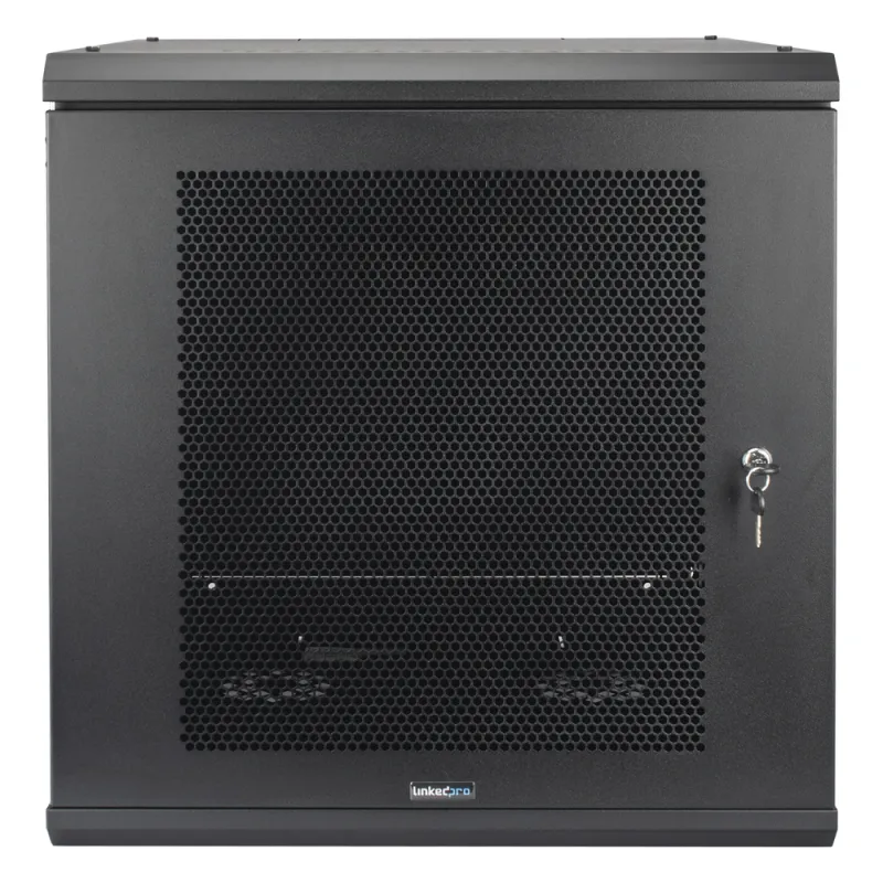 Gabinete de Pared con Puerta Perforada, 635mm de Profundidad, 12U Rack de 19 in, Acero Reforzado