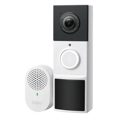 Videoportero Inalámbrico TP-Link Tapo D210 / Resolución 2K 3MP (2304 × 1296px) / Campo de Visión 160° DFOV / Batería 6400mAh Recargable / Detección IA Personas-Vehículos / Visión Nocturna Color /