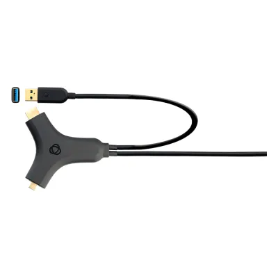 Adaptador Activo Multi-Formato | HDMI + USB 3.2 a USB-C | 4K@30Hz 4:4:4 | 60W PD | Carcasa ABS | Cable 2.7 m (8.85 ft)