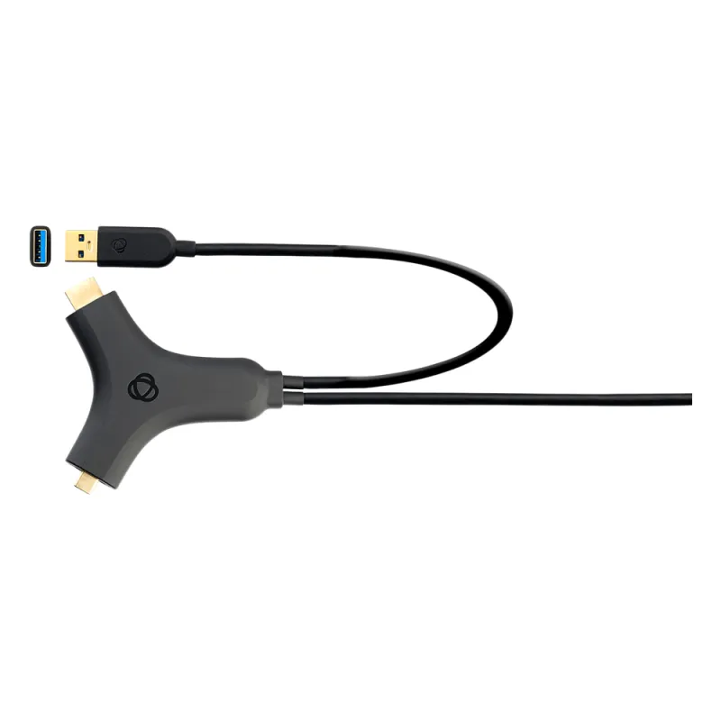 Adaptador Activo Multi-Formato | HDMI + USB 3.2 a USB-C | 4K@30Hz 4:4:4 | 60W PD | Carcasa ABS | Cable 2.7 m (8.85 ft)