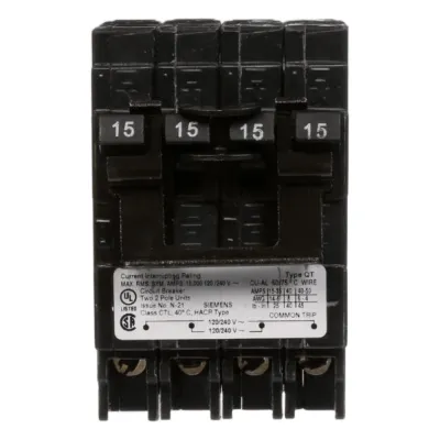 Interruptor automático TRIPLEX enchufable tipo QT 2 polos simples, 1 polo doble, 30-30 amp
