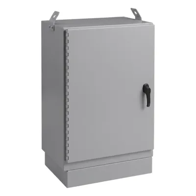 Gabinete para Exterior Tipo 4X Doble Puerta de 10 UR / Aluminio Soldado / 762 x 762 x 1118 mm / Exterior IP66 / Montaje Almohadilla / Aislamiento Térmico / Gris RAL 7035