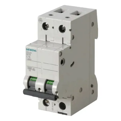 Interruptor Riel Dinn Tipo 5SL6, 2 polos, 20 amp