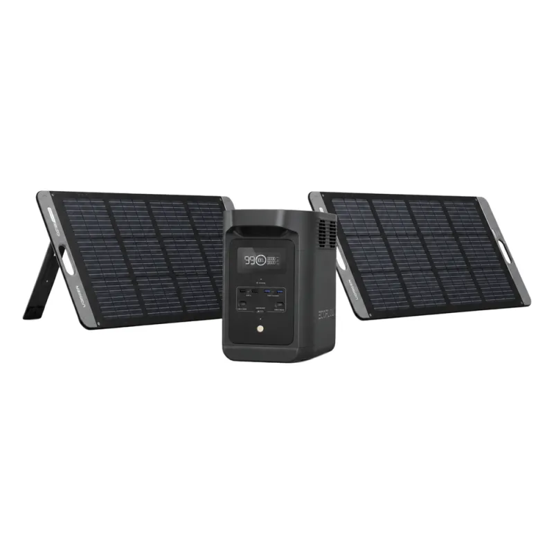 KIT DE ENERGÍA PORTÁTIL ECOFLOW E980 Y PANEL SOLAR 200W