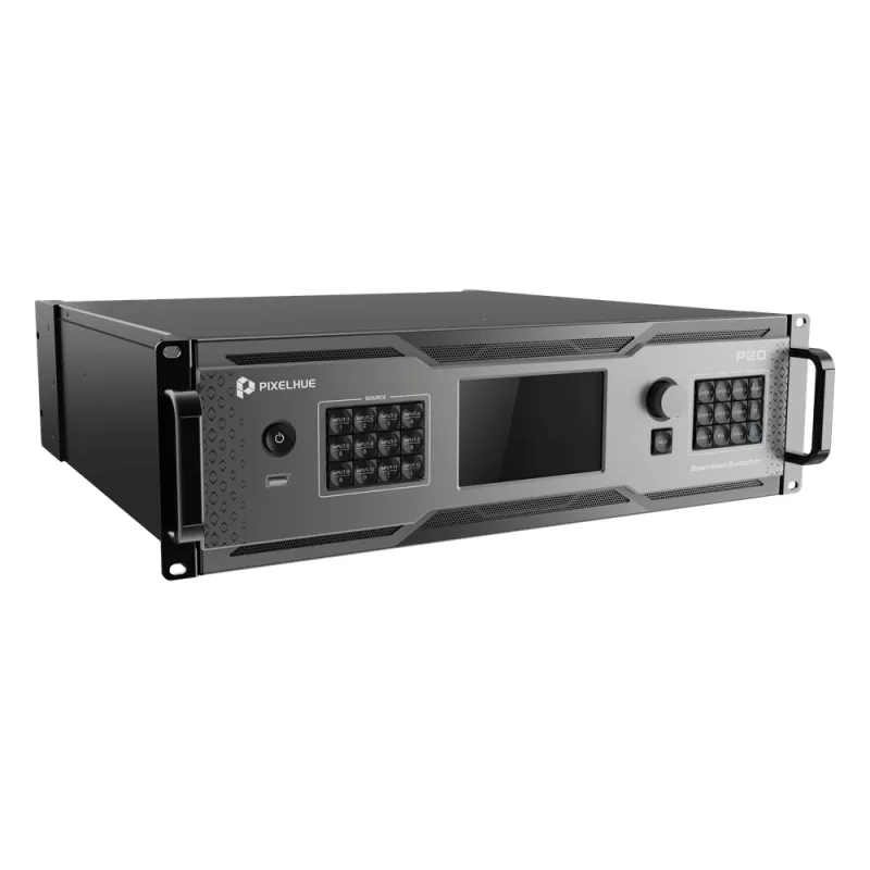 Switcher de Presentación 4K / Hasta 12 Capas DL (2 MAIN + 10 PIP) / 10G Fibra Óptica 10 km / HDMI 2.0 DP 1.2 12G-SDI / Modos Duales Switcher y PGM / Dante Audio 32x32 / Multiviewer Dedicado / Backup Automático