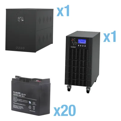 UPS Trifásico de 10 kVA/10 kW, Topología Online Doble Conversión, Voltaje de 208/220 Vca de L-L, Respaldo de 5 Minutos al 100% de Carga, Incluye Módulo y Banco de Baterías