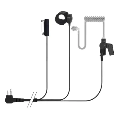 Micrófono - audífono de tres cables con tubo acústico con PTT para dedo y conector de dos pines para MOTOROLA, ABELL Y HYTERA