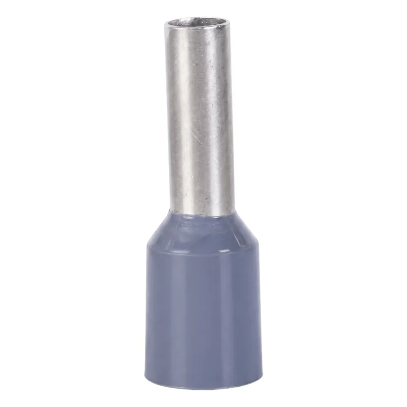 Conector Ferrule | 20AWG | Conductor Latón Estañado | Aislamiento PVC Gris | 25 Piezas por Bolsa