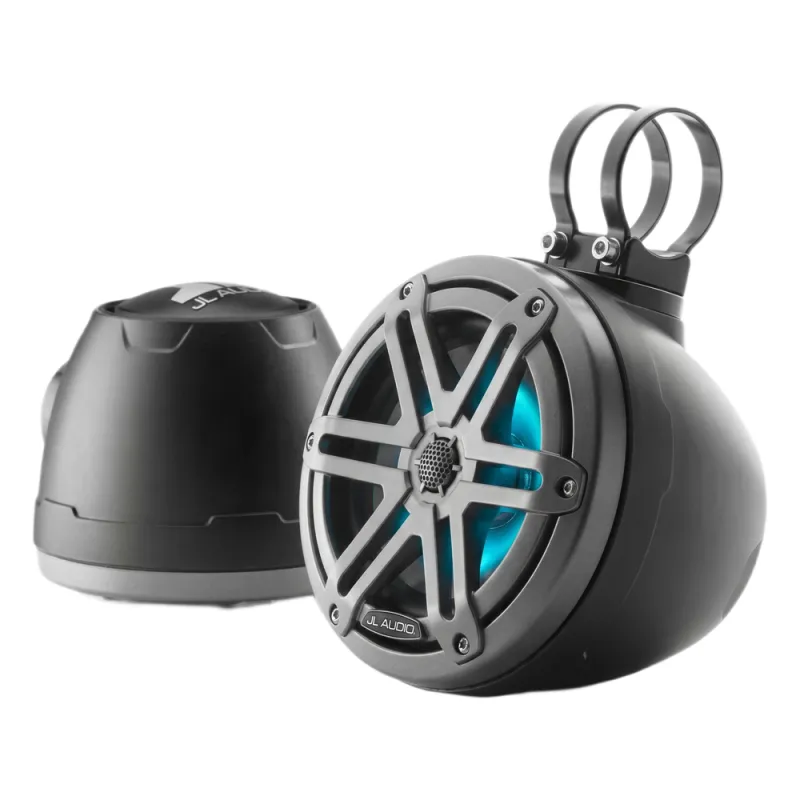 Par de Altavoces Marinos JL de 6.5 Pulgadas / Coaxial Cerrado / 75W RMS / 89.5 dB SPL / 4Ω / Iluminación LED Transflective™ y RGB / Cúpula de Seda / Cono de Polipropileno