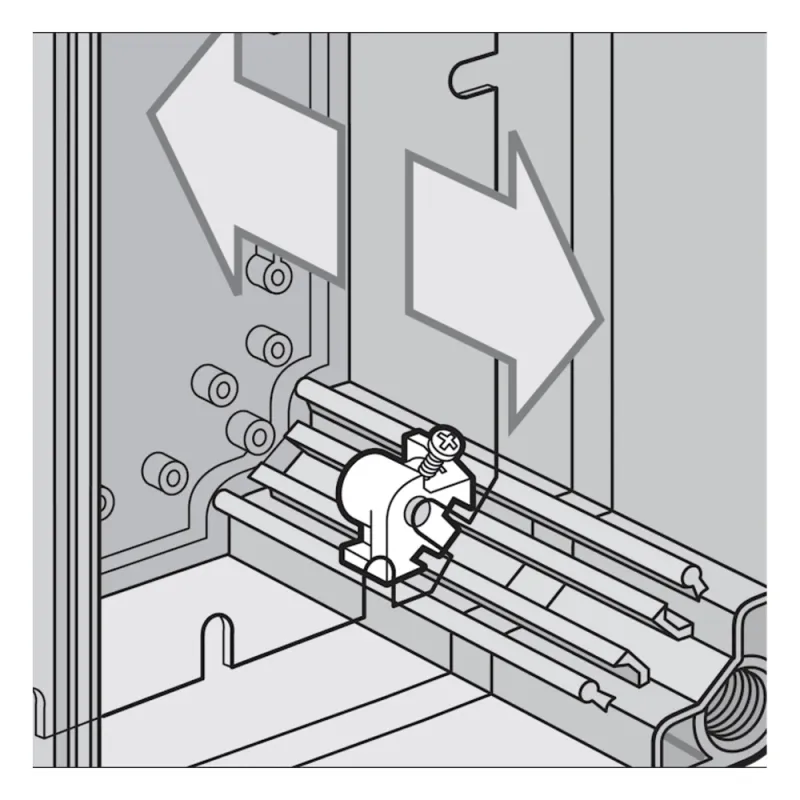 Kit de Ajuste de Profundidad de Panel / Para Gabinetes QLine I / Poliamida / 4 Accesorios + Tornillos Chapados / RAL 7035 / Ajuste Completo Adelante-Atrás
