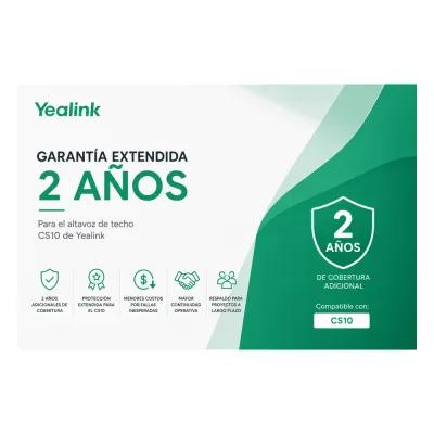 Garantia Extendida de 2 Años para Altavoz de Techo CS10 de Yealink