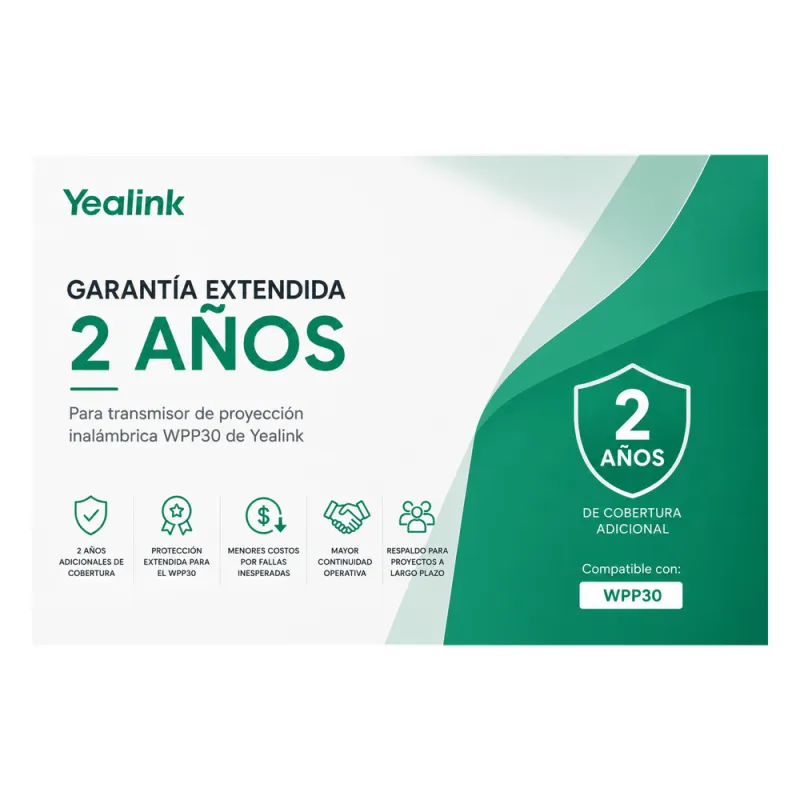 Garantía Extendida de 2 Años para Pod de Proyección Inalambrica WPP30 de Yealink
