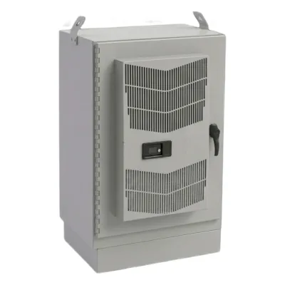 Gabinete para Exterior Tipo 4X de 22 UR / Aluminio Soldado / 1270 x 762 x 508 mm (50 x 30 x 20 in) / Exterior IP66 / Montaje Almohadilla / Aire de Precisión / Gris RAL 7035