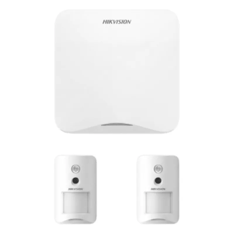 (AX HOME) KIT de Alarma AX HOME / Incluye: 1 Panel con Wi-Fi y GSM 3G/4G / 2 Cámaras PIR Inalámbricas / Compatible con Hik-Connect P2P y Hik-Partner PRO