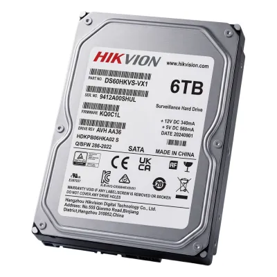 Disco Duro para Videovigilancia / 6 TB / SATA 6.0 Gb/s / 5400 RPM / 256 MB Buffer / Soporta 64 Cámaras HD / Operación 24/7 / 180 TB/Año / MTTF 1M Horas