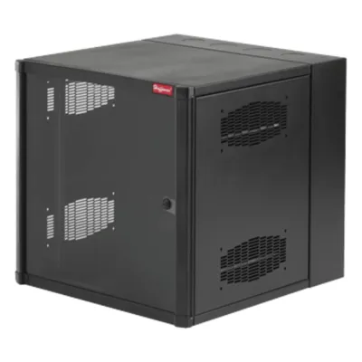 Gabinete AccessPlus de 8 UR Montaje en Pared de 19in / Doble Bisagra / Puerta con Ventana de Seguridad / 425 mm (16.7 in) x 620 mm (24.4 in) x 638 mm (25.1 in) / Color Negro