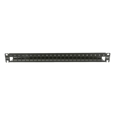 Patch Panel 10G MAX UTP / 24 Puertos Vacíos / 1U Rack 19" / Compatible Z-MAX® y UltraMAX™ / Color Negro / Administrador de Cable Integrado