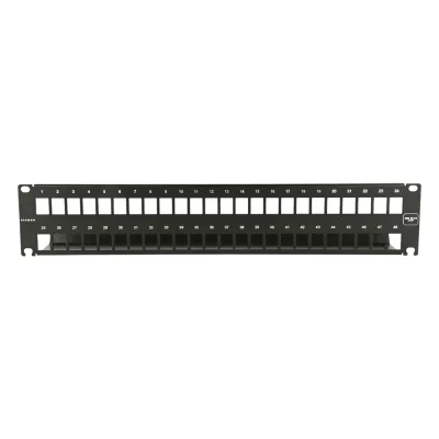 Patch Panel 10G MAX UTP / 48 Puertos Vacíos / 1U Rack 19" / Compatible Z-MAX y UltraMAX / Color Negro / Administrador de Cable Integrado